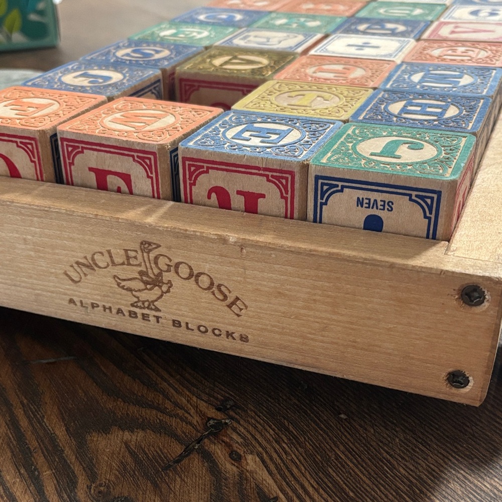 Uncle Goose Alphabet Blocks - Colorful Wooden Letter Blocks